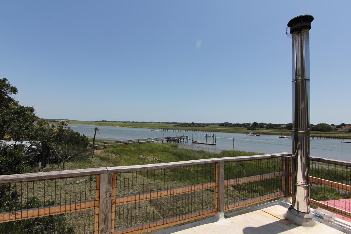 Deck view from Goat Island Resort across the Intracoastal Waterway toward Isle of Palms