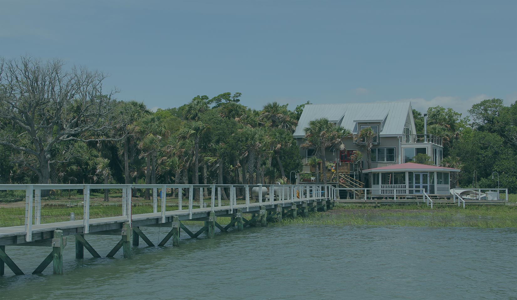 Goat Island Resort — aerial view of the private island vacation rental near Isle of Palms
